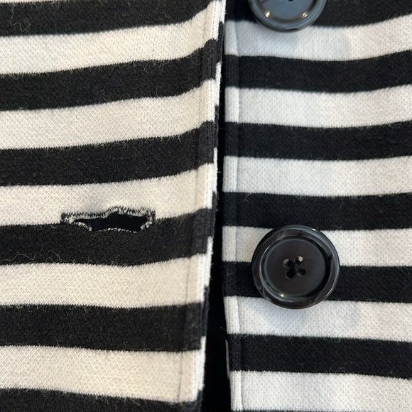 Forever 21 Striped Blazer | Black & White | Fitted‎ Jersey Knit | Size S - Picture 10 of 12